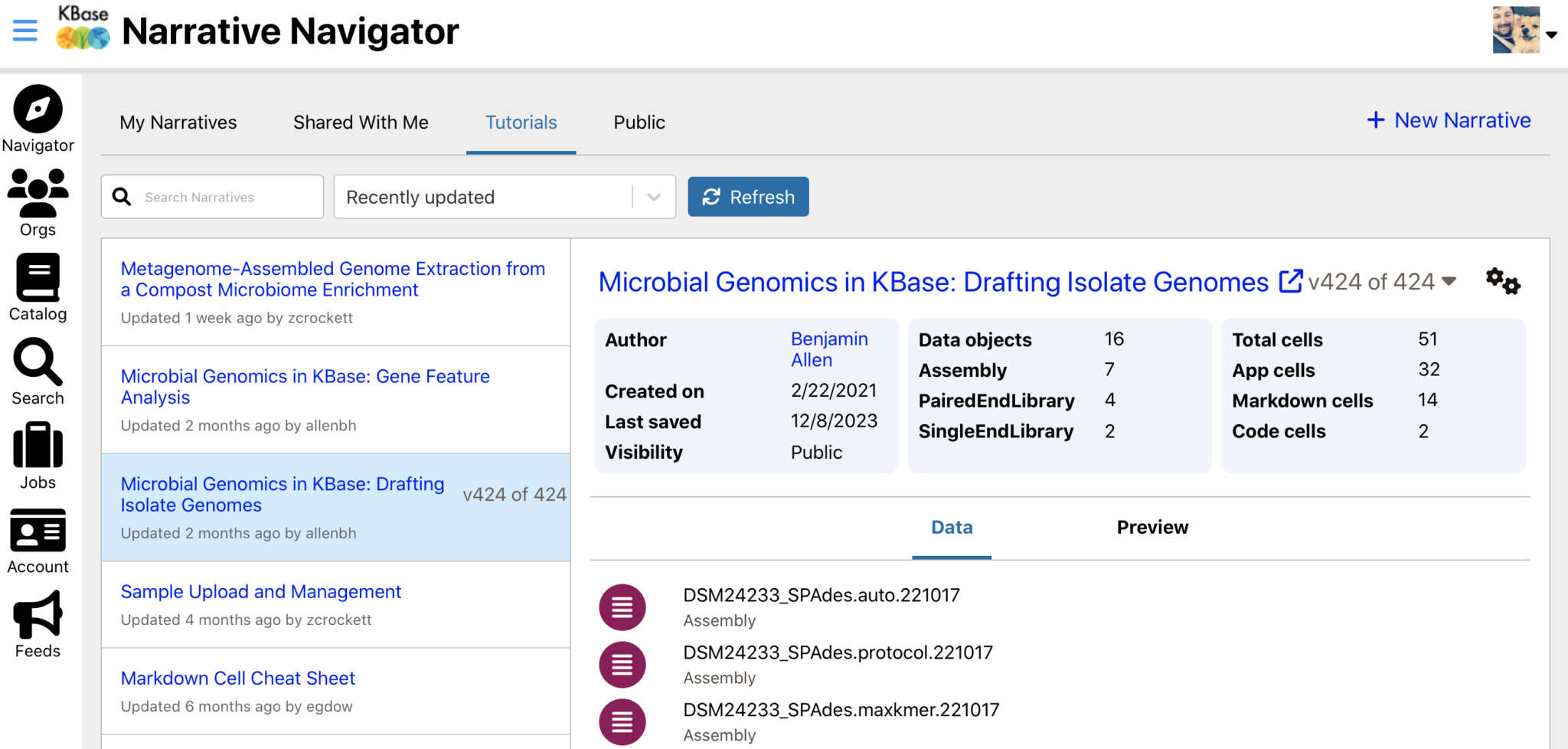 Europa New KBase User Interface KBase