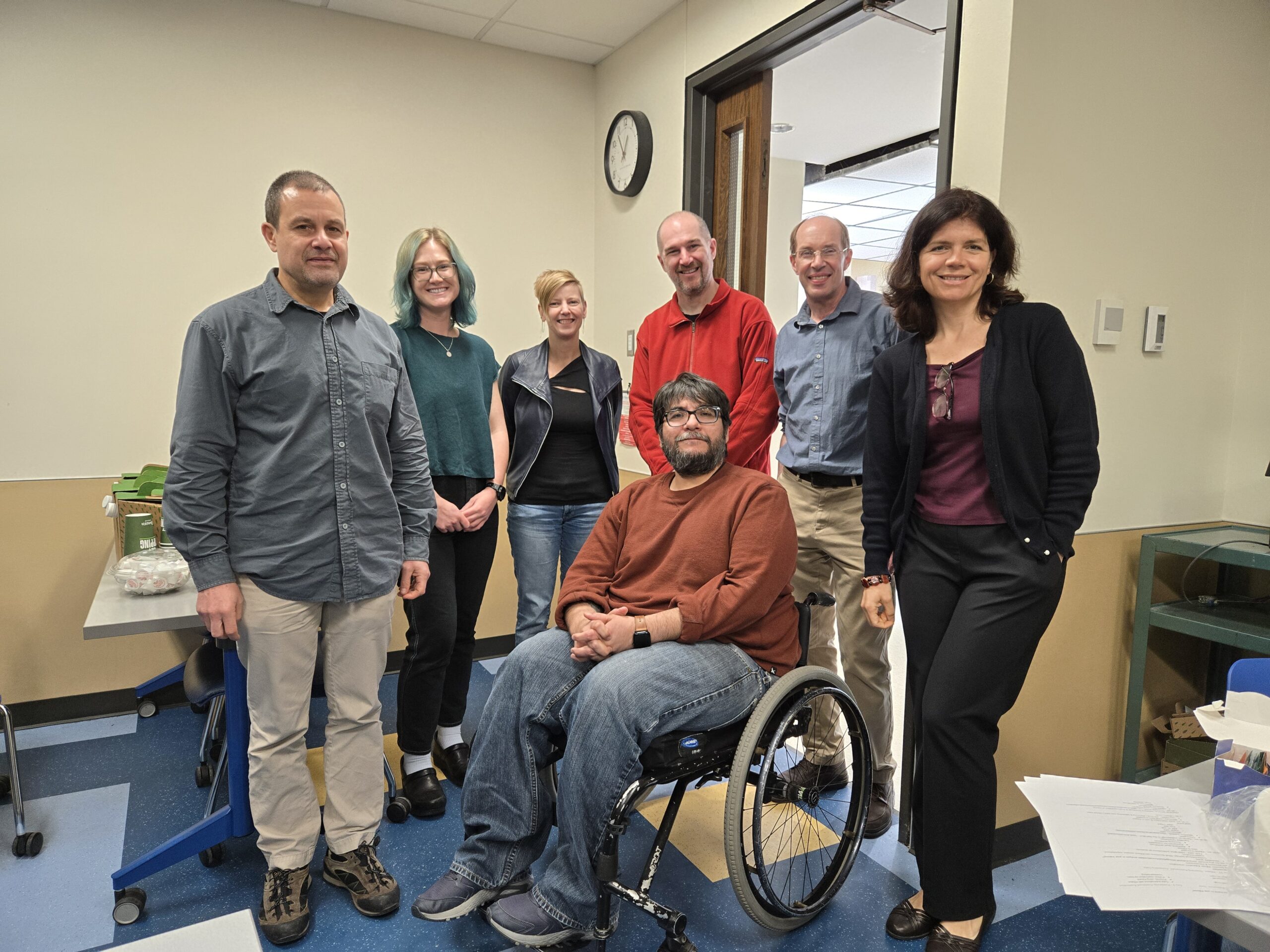 Some NEIU faculty members that participated in the workshop: Stefan Tsonchev, Ellen Dow (KBase), Nadja Insel, Jorge Cantu (front), Aaron Schirmer, Joel Olfelt, Emina Stojkovic.